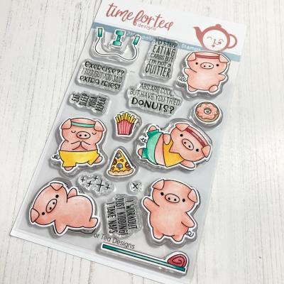Time For Tea Clear Stamps - Workout Pigs